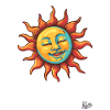 Happy, relaxed retro sun