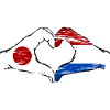 Japan Holland hands heart shape used