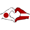 Japan Latvia Hands Heart Shape