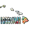 Carte à l’aquarelle d’Hawaï