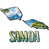 Carte aquarelle Samoa