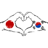 Japon Corée du Sud Mains Coeur Forme Utilisé