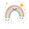 7th Birthday Shirt Rainbow Cloud