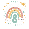 8th Birthday Shirt Rainbow Cloud