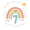 7th Birthday Shirt Rainbow Cloud