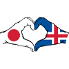 Japan Iceland hands heart shape