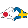 Japan Sweden hands heart shape