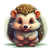 Cute hedgehog in autumn