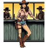 Femme Cowboy et sheriff