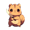 Squirrel with Knife Anime Kawaii Gift