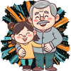 Grandpa, grandparents, granddaughter