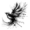 Black Bird in InkArt Style