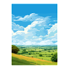Mendip Hills Aonb Affiche de voyage Souvenir Peinture WPA