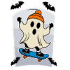 Skateboarding Ghost Funny Halloween Design