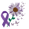 Epilepsy Purple Bow Flower Butterfly