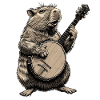 Capybara Capibara Bluegrass Banjo Player