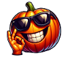 Cool Halloween pumpkin with sunglasses