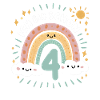 4th Birthday Shirt Rainbow Cloud