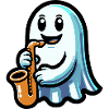 Halloween Ghost Playing Saxophone