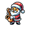 Santa Claus Plays Saxophone