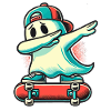 Skateboaring Dabbing Ghost Funny Halloween