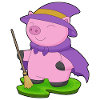 Pig Halloween Witch