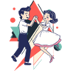 Dance couple foxtrot tango