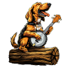 Coonhound Dog Bluegrass Banjo Player