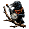 Crow Raven Bluegrass Banjo Player