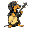 Dachshund Dog Bluegrass Banjo Player