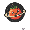 Planète tomate heureuse dans l’espace