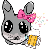 Beer, bunny, illustration, rabbit