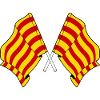 Two flags crossed Catalonia