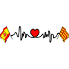 Cardio hartje met Vlag Spanje, catalonie