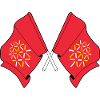 Deux drapeaux Lauguedoc Roussillon