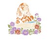 Cocker Spaniel Flower Book Reader