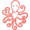 Strange red octopus
