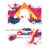 Vaporwave Retro Car Synthwave 90s