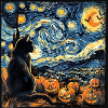 Black cat halloween pumpkin