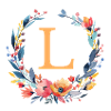 L Monogram, Flower Wreath, Personalizable