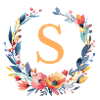 S Monogram, Flower Wreath, Personalizable