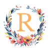 R Monogram, Flower Wreath, Personalizable