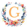 G Monogram, Flower Wreath, Personalizable