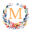 M Monogram, Flower Wreath, Personalizable