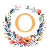 O Monogramm, Blumen-Kranz, personalisierbar