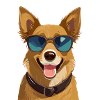 Dog with sunglasses
