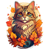 Cat in autumn