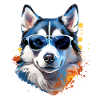 Husky with sunglasses