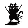 Funny Samurai Cat