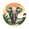 Elephant in the sunset